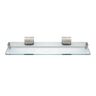 MODONA 13.75 in. Glass Wall Shelf with Pre-Installed Rail in Satin Nickel