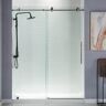 WOODBRIDGE Fleggburgh 56 in. to 60 in. x 76 in. Frameless Sliding Shower Door with Shatter Retention Glass in Brushed Nickel