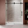 UNIKOO UKS04 66 to 72 in. W x 76 in. H Sliding Frameless Shower Door in Matte Black, EnduroShield 3/8 in. SGCC Clear Glass