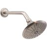 Westbrass 5-Spray Patterns with 1.8 GPM 5 in. Wall Mount Fixed Shower Head with 10 in. Shower Arm in Satin Nickel