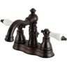 Kingston American Patriot 4 in. Centerset 2-Handle Bathroom Faucet with Pop-Up Drain in Oil Rubbed Bronze