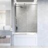 VIGO Elan Hart 56 to 60 in. W x 66 in. H Sliding Frameless Tub Door in Stainless Steel with 3/8 in. (10mm) Clear Glass