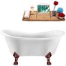 Streamline 62 in. Acrylic Clawfoot Non-Whirlpool Bathtub in Glossy White, Oil Rubbed Bronze Drain and Oil Rubbed Bronze Clawfeet