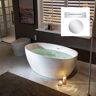 WOODBRIDGE Garfield 55 in. Acrylic FlatBottom Double Ended Bathtub with Polished Chrome Overflow and Drain Included in White