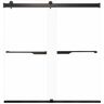 Transolid Brianna 60 in. W x 62 in. H Sliding Frameless Shower Door in Matte Black with Clear Glass