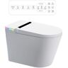 EPOWP 1.28 GPF Elongated Smart Bidet Toilet in White with Seat Heating, Auto Flush, Remote Control and Foot Sensor Function