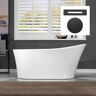 WOODBRIDGE Wayne 67 in. Acrylic FlatBottom Single Slipper Bathtub with Oil Rubbed Bronze Overflow and Drain Included in White