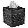 Monarch Abode Handcrafted Geometric Metal Tissue Box Cover in Black