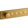 KOHLER Anthem 4-Outlet Thermostatic Valve Control Panel with Recessed Push-Buttons in Vibrant Brushed Moderne Brass