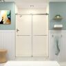 Transolid Brooklyn 60 in. W x 80 in. H Sliding Frameless Shower Door in Brushed Nickel with Clear Glass