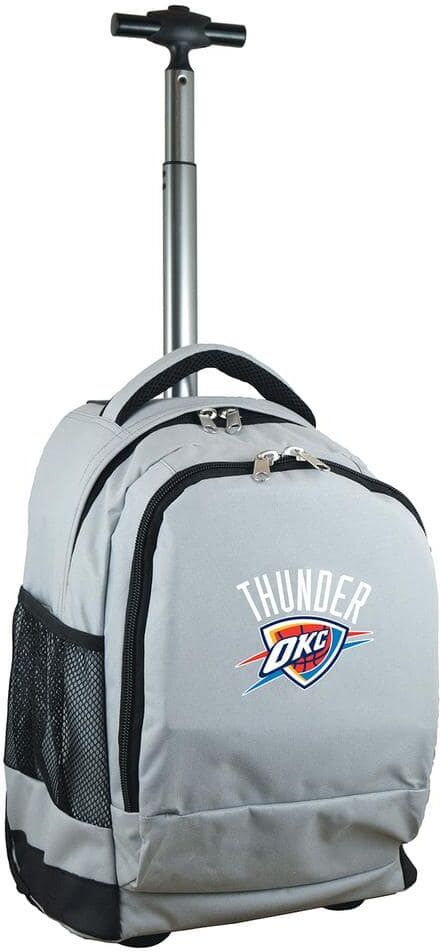 Denco NBA Oklahoma City Thunder 19 in. Gray Wheeled Premium Backpack