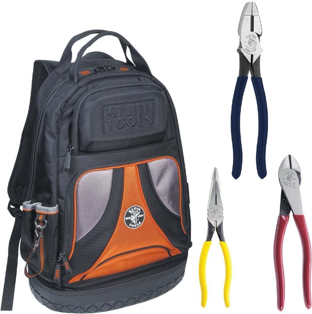 Klein Tools 4-Piece Backpack and Pliers Kit