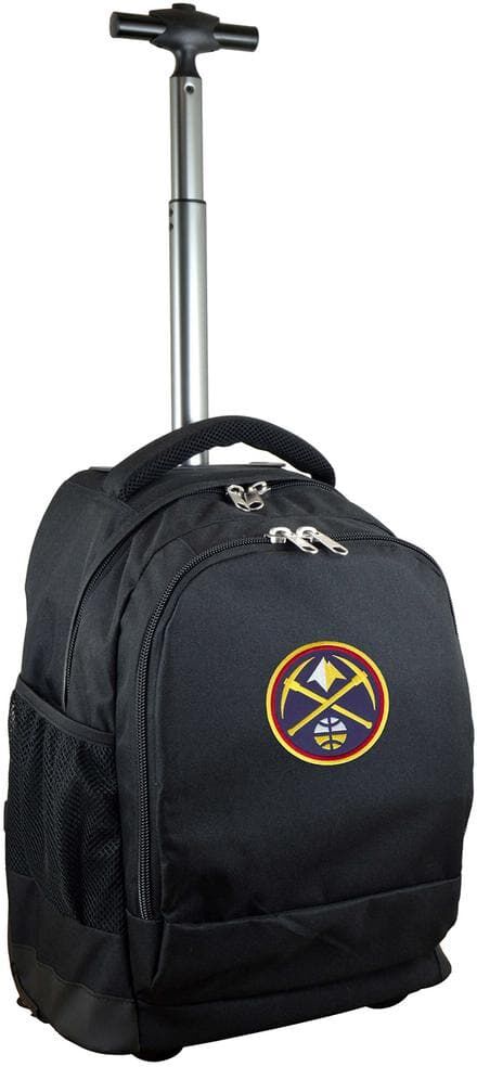 Denco NBA Denver Nuggets 19 in. Black Wheeled Premium Backpack