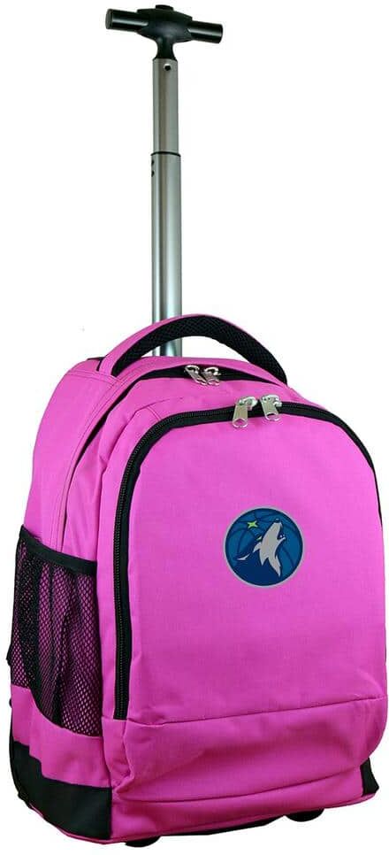 Denco NBA Minnesota Timberwolves 19 in. Pink Wheeled Premium Backpack