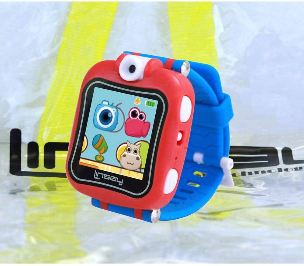 LINSAY 1.5 in. Smart Watch Kids Cam Selfie with Bag Pack, Blue