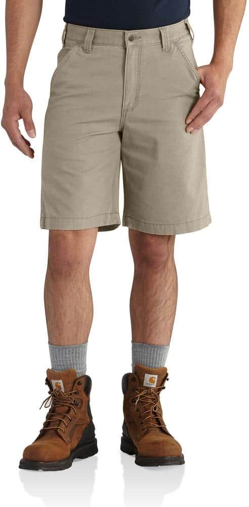 Carhartt Men's 33 in. Tan Cotton/Spandex Rugged Flex Rigby Short