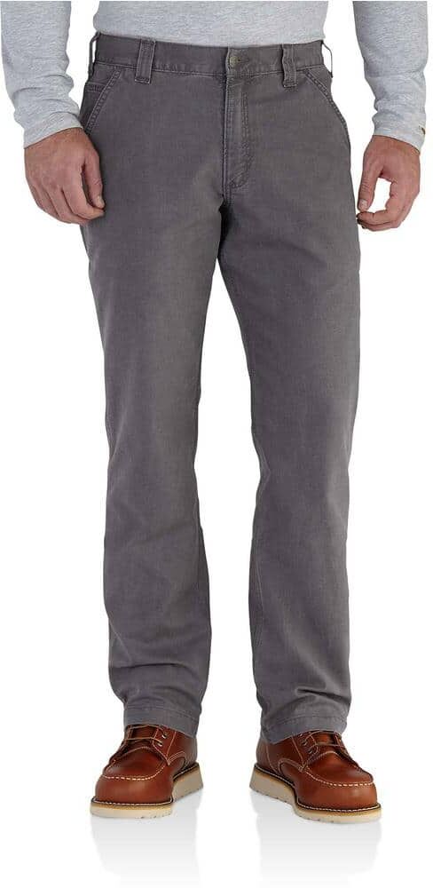 Carhartt Men's 40 in. x 36 in. Gravel Cotton/Spandex Rugged Flex Rigby Dungaree Pant