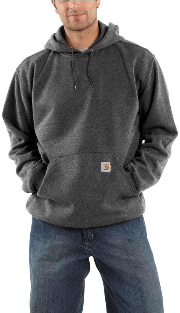 Carhartt Men's Large Carbon Heather Cotton/Polyester Hooded Pullover Midweight Sweatshirt