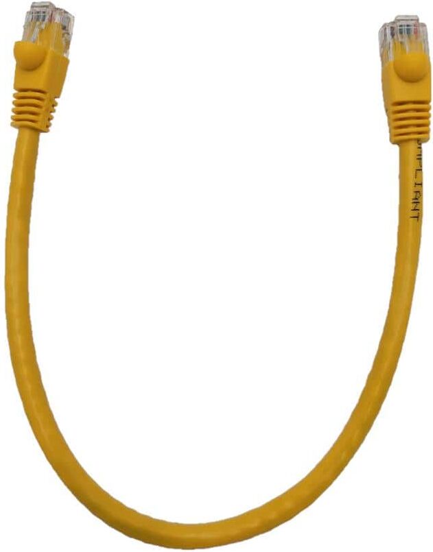 Micro Connectors, Inc 1 ft. Cat 6 Molded Snagless RJ45 UTP Yellow Networking Patch Cable (100-Pack)