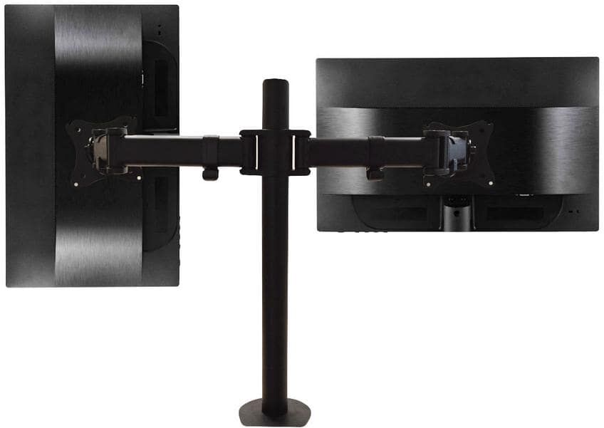 QualGear 3-Way Articulating Dual Monitor Mount for 13 in. - 27 in. Flat panel Monitors, Black