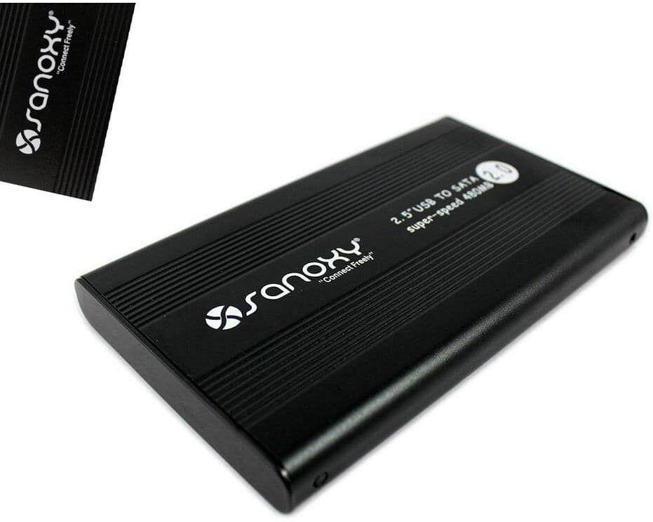 SANOXY USB External 2.5 in. HDD SATA Enclosure Case in Black