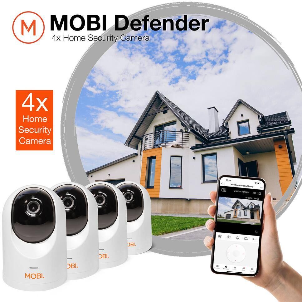 Mobi Defender - Smart Home Security Cameras (4-Pack)