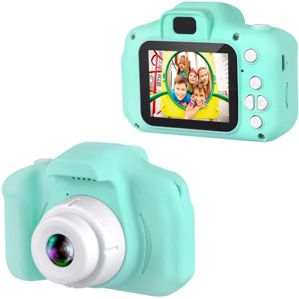 DARTWOOD Kids Digital Camera 1080p Color Display Micro SD Slot (32GB SD Card Included) Perfect Gift for Children (Green)