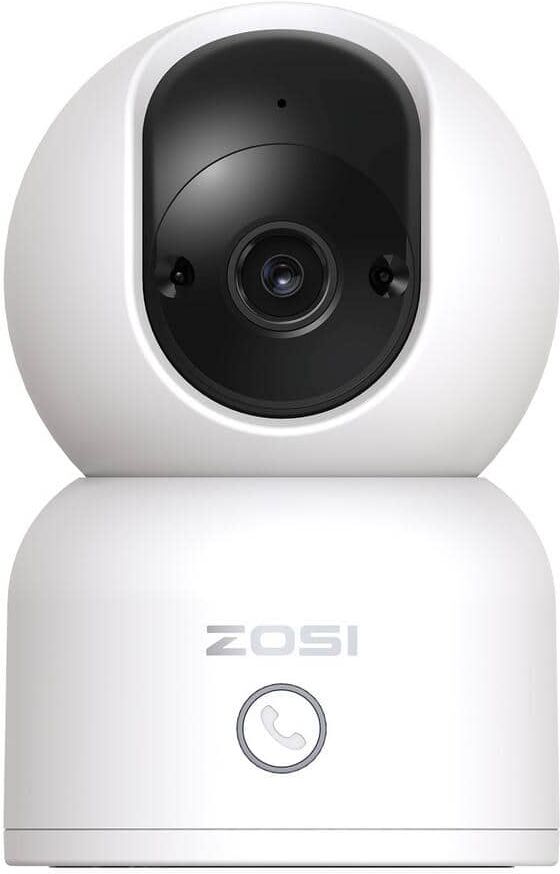 ZOSI 3MP 2K PTZ WiFi Security Camera Baby Monitor, One Press Call, 2-Way Audio, Smart AI Detection, 2.4/5.0 GHZ