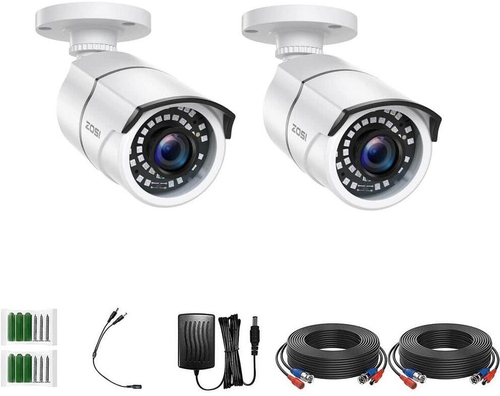 ZOSI Wired 1080p Outdoor/Indoor Bullet Security Camera 4-in-1 Compatible for TVI/CVI/AHD/CVBS DVR