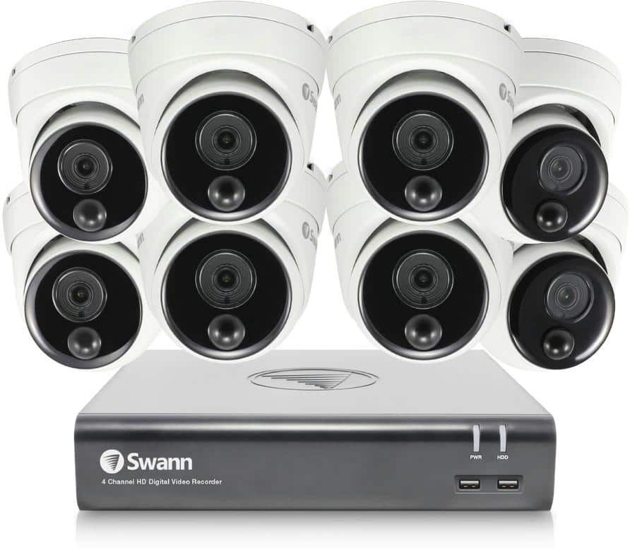 Swann 8-Channel 1080p 1TB DVR Security Camera System with 8 Wired Dome Cameras