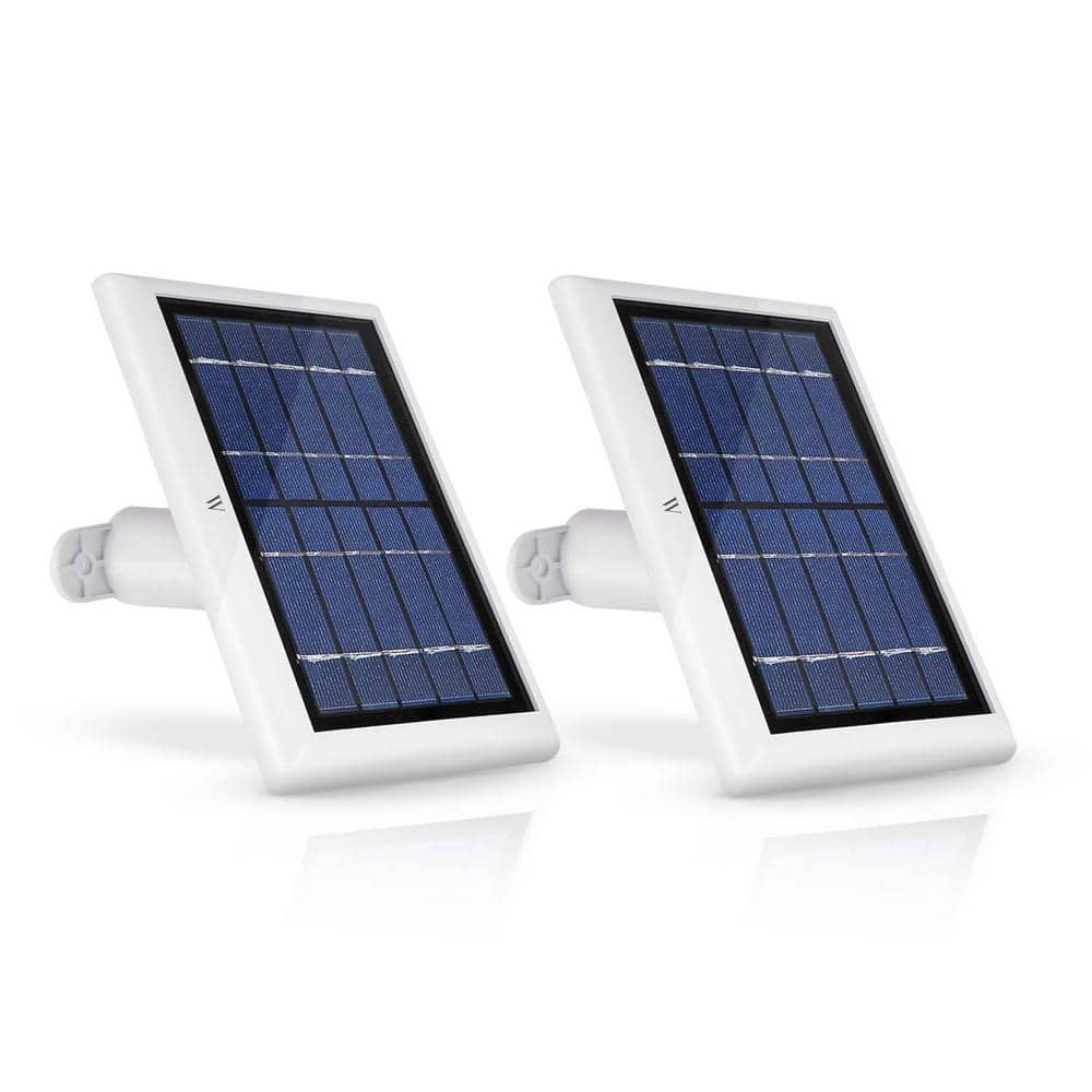 Wasserstein 2-Watt 5-Volt White Solar Panel for Wyze Cam Outdoor - Power Your Surveillance Camera Continuously (2-Pack)