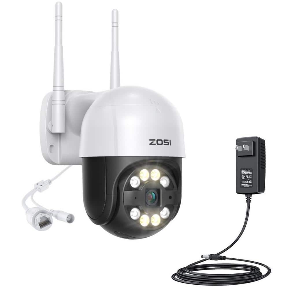 ZOSI Wired 3MP Outdoor Home Security Camera, 365° Pan and Tilt Surveillance Camera, Motion Detection, 2-Way Audio