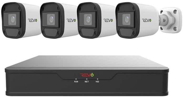 Revo Hybrid 8-Channel 1080p 1TB Smart DVR Security Camera System with 4 Wired Indoor/Outdoor IR Bullet Cameras