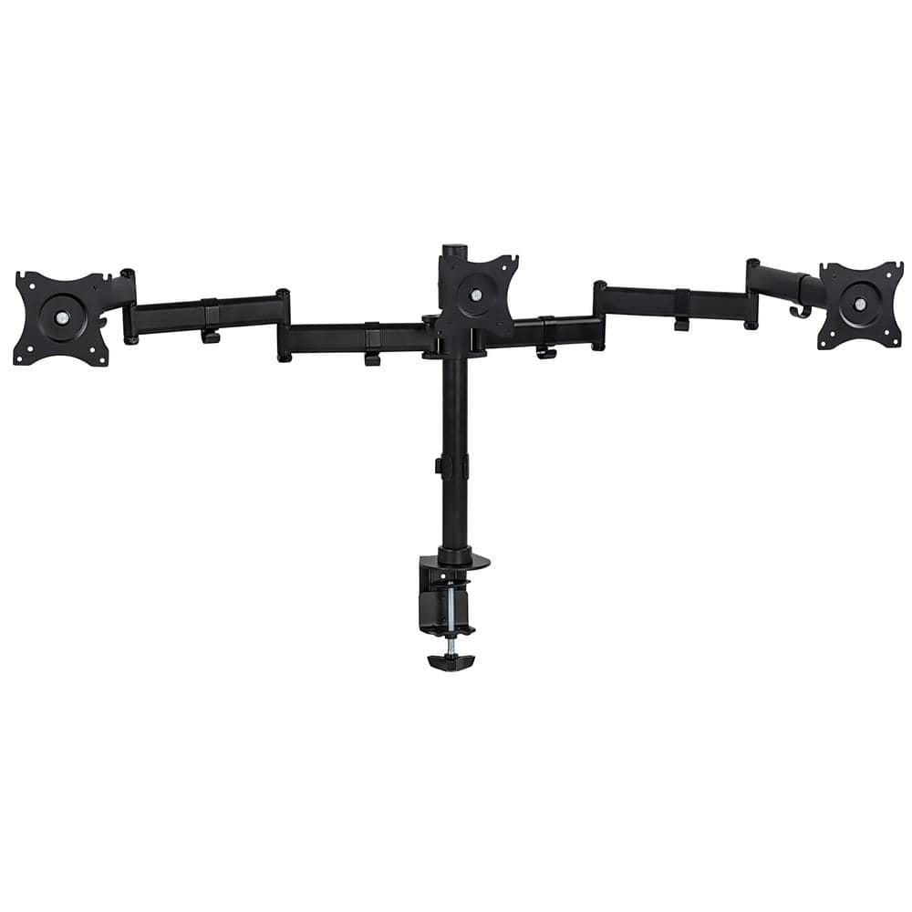mount-it! 13 in. to 27 in. Screens Fully Adjustable Triple Computer Monitor Mount