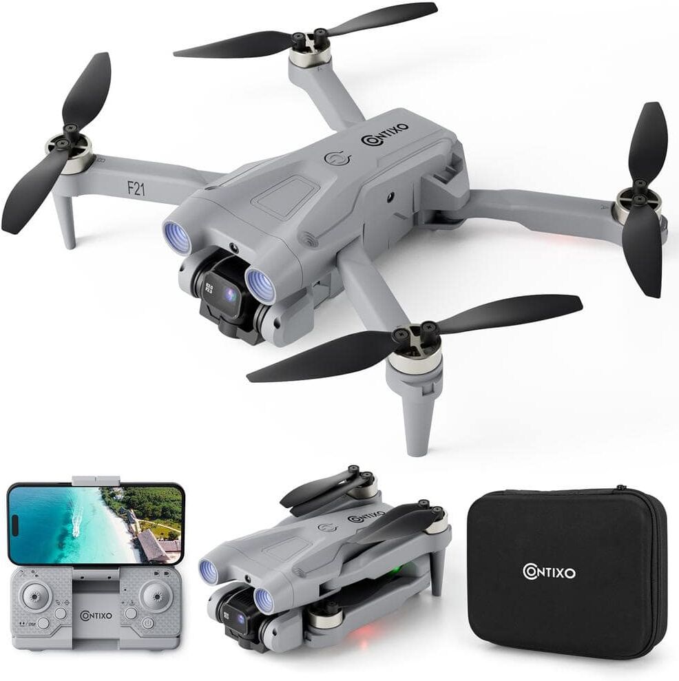 CONTIXO F21 Drone: 1080P Camera, Brushless Motor, Foldable, Obstacle Avoidance, Follow Me, Altitude Hold, Headless Mode