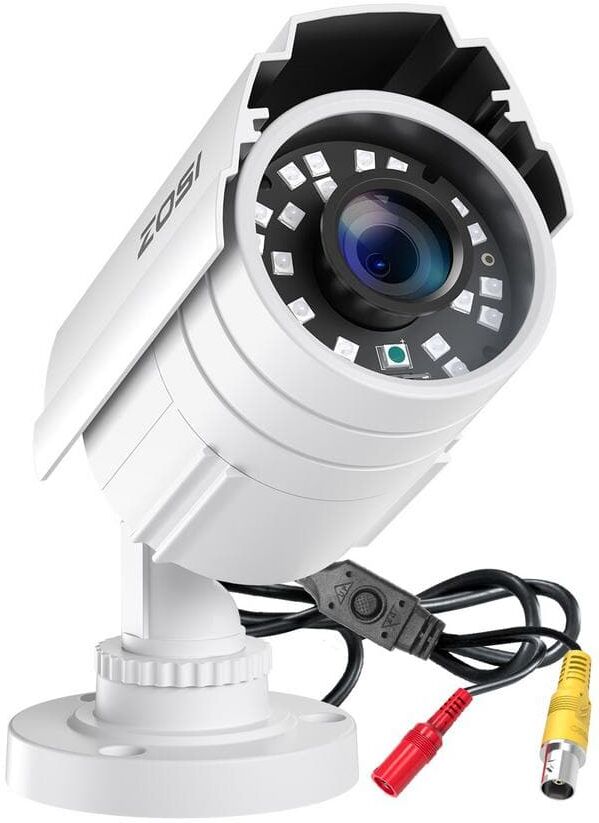 ZOSI Wired 1080p White Outdoor Bullet Home Security Camera Compatible for All TVI Analog DVRs