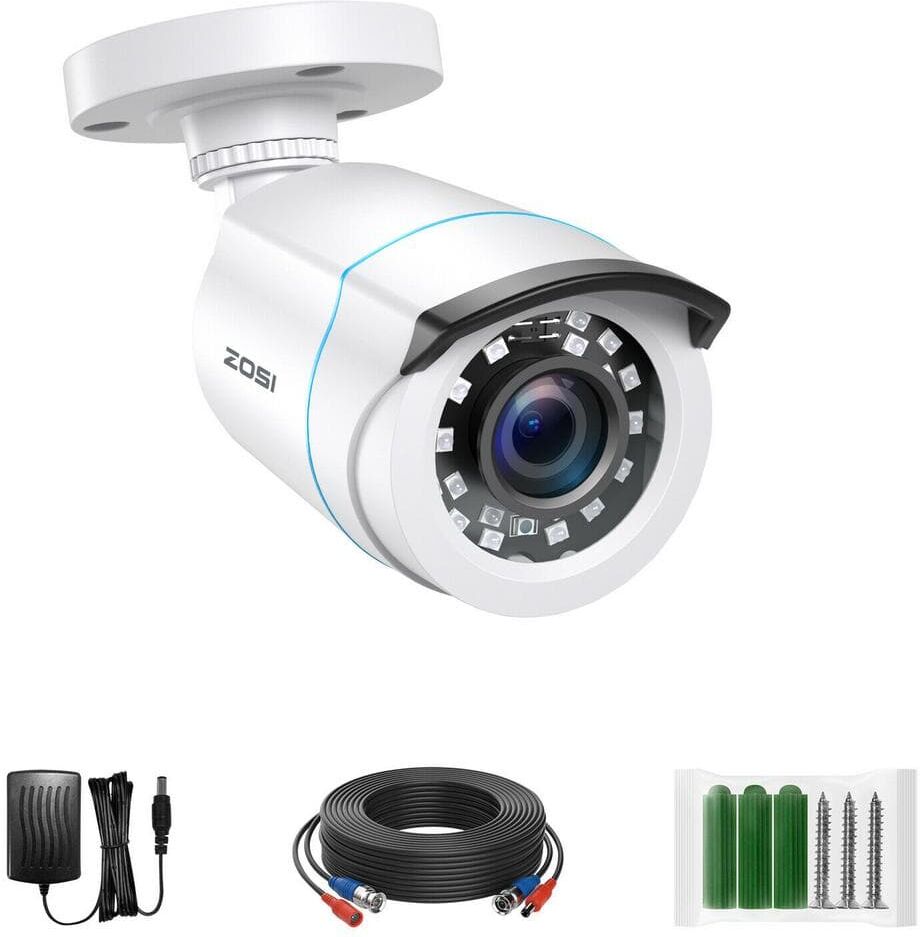 ZOSI Wired 1080p 4-in-1 Home Security Camera Waterproof Compatible for TVI/CVI/AHD/CVBS DVR