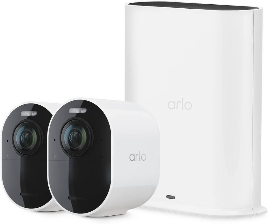 Arlo Ultra 2 Spotlight Camera - Wireless Security, 4K Video & HDR, Color Night Vision, 2-Way Audio, 2 Pack, White