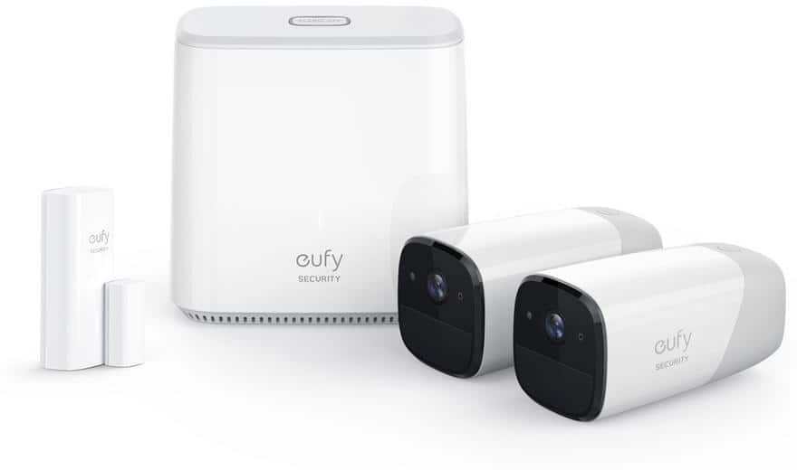 eufy Security eufyCam Battery-operated Wireless Indoor/Outdoor Home Security Camera 1080p with Additional Entry Sensor (2-Pack)