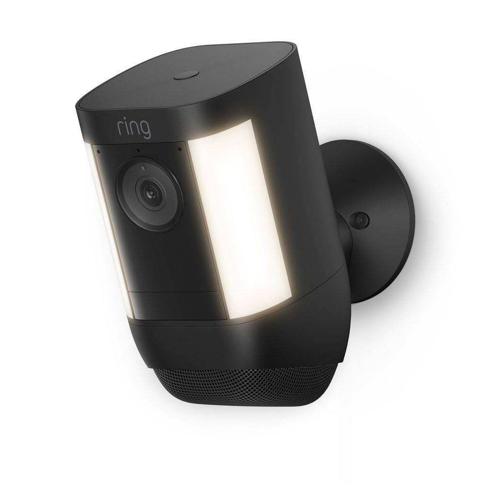 Ring Spotlight Cam Pro, Battery - Smart Security Video Camera with LED Lights, Dual Band Wifi, 3D Motion Detection, Black