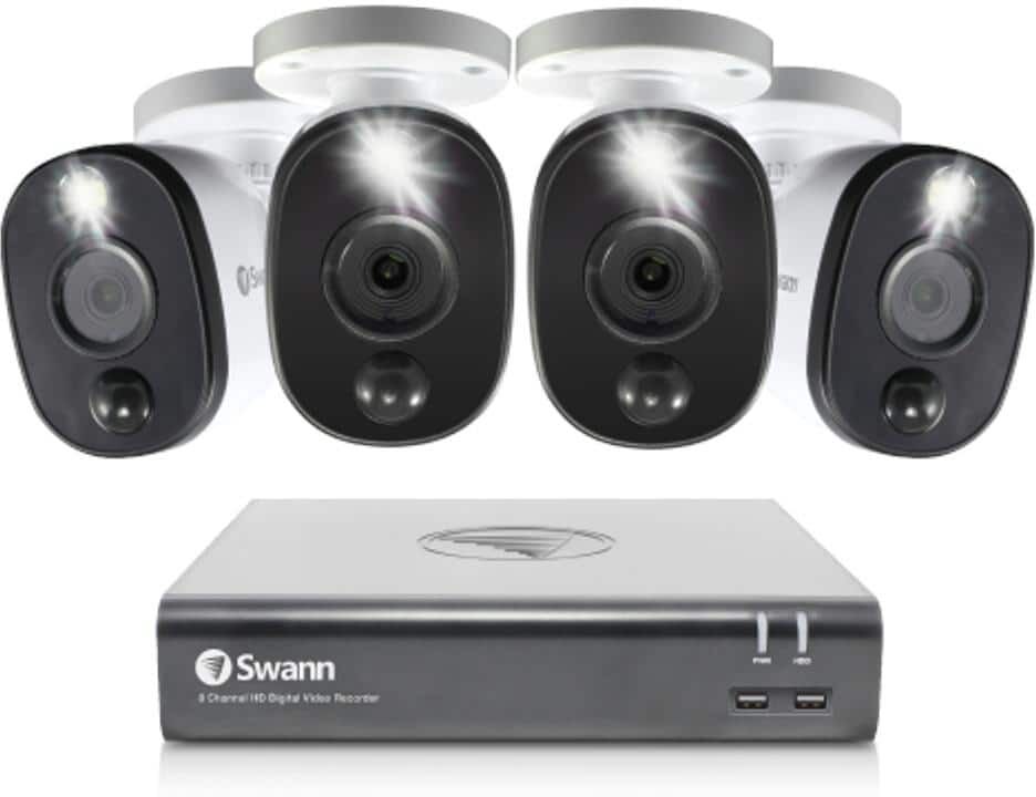 Swann DVR-4580 4-Channel 1080p 1TB DVR Security Camera System with Four 1080p Wired Bullet Cameras