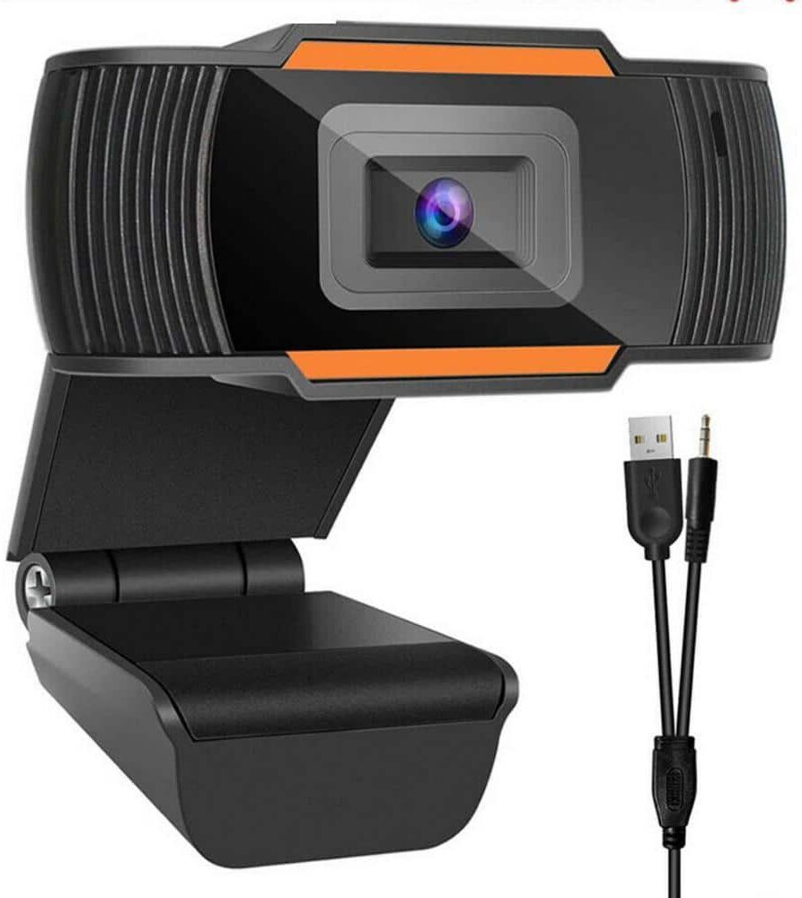 SANOXY 1280 x 720P USB Webcam with 3.5 mm Audio Y Cable and Sound Card, Supports ZOOM, Teams, Online Video Chat