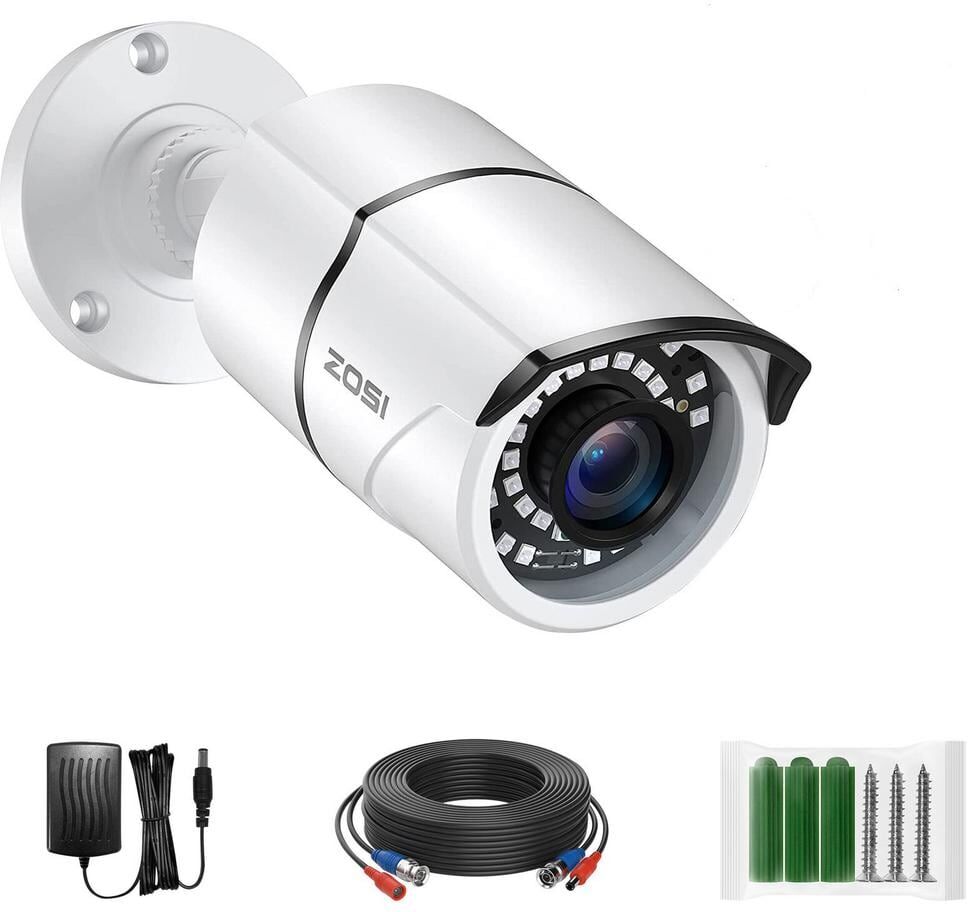 ZOSI 2.0MP Wired 1080p Outdoor Bullet Security Camera 4-in-1 Compatible for 1080p/720p TVI/CVI/AHD/CVBS DVR