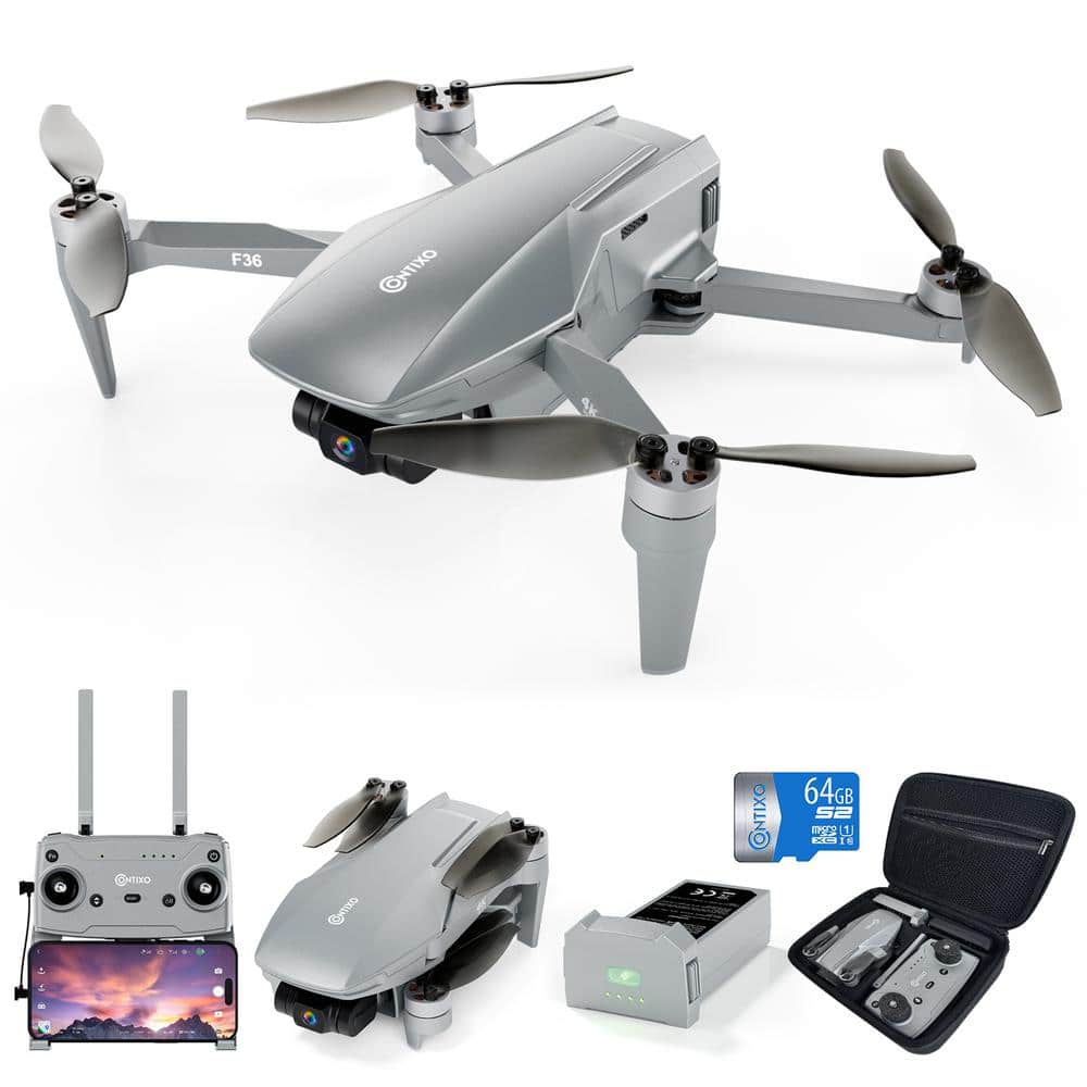 CONTIXO F36 Drone with 4K Camera - Foldable Brushless Motor, 3-Axis Self Stabilizing Gimbal, and Long Flight Time