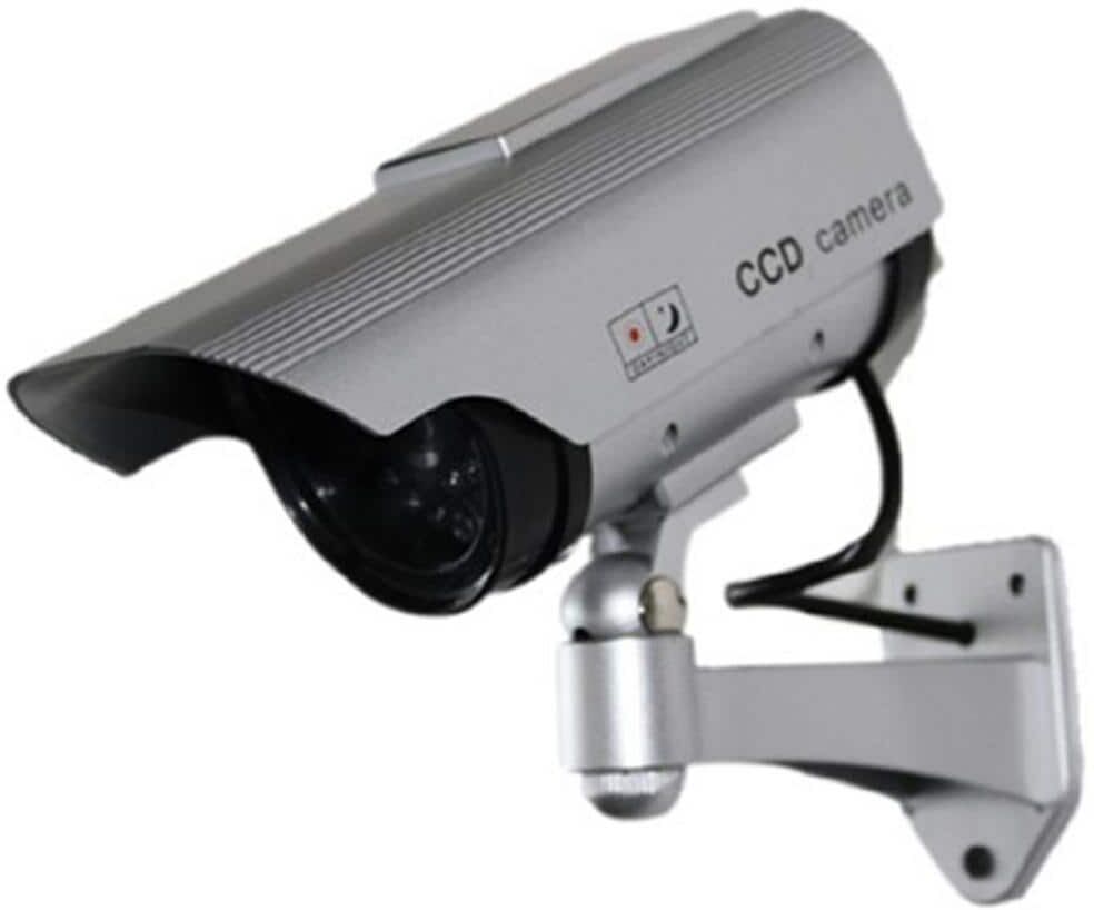 SPT Wireless Solar Powered Fake Dummy Security Camera, Silver