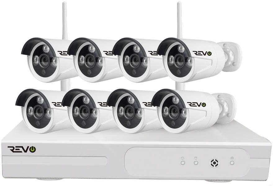 Revo Wireless HD 8-Channel 1TB NVR Smart Surveillance System with 8-Wireless 1080p Full-HD Indoor/Outdoor Bullet Cameras