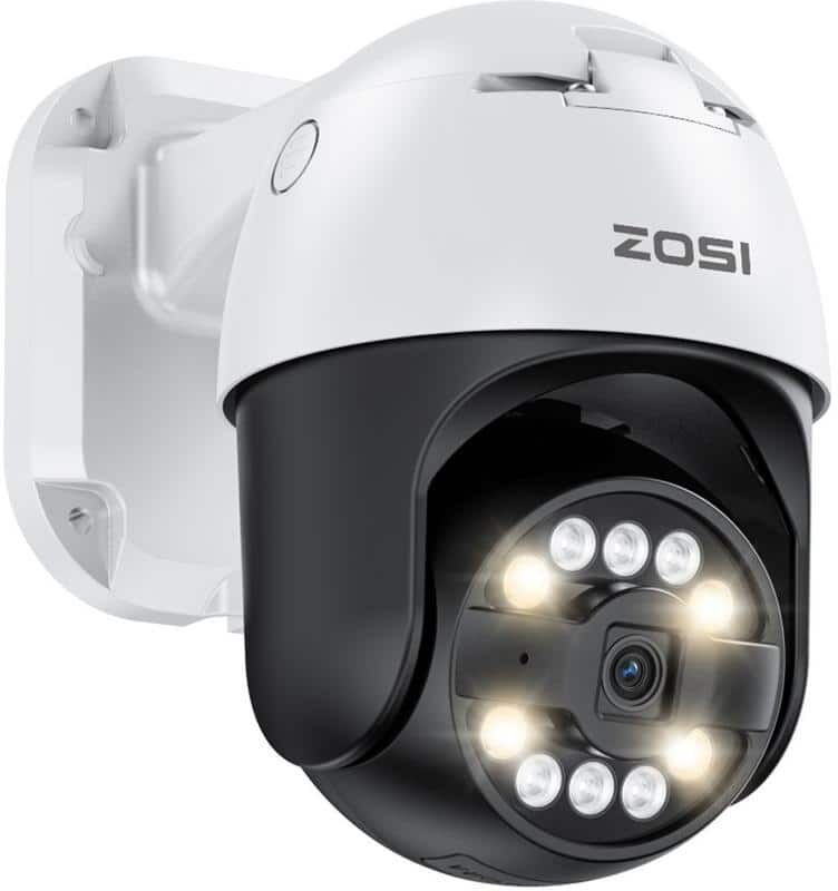 ZOSI 4K 8MP PoE Wired Outdoor Security Camera, 360 Pan&Tilt Auto Track, Smart AI Detection, 2-Way Audio, Color night vision