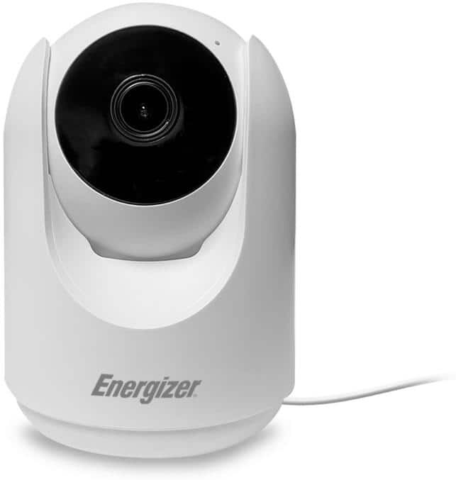 Energizer Pan and Tilt Wired WiFi Indoor White 1080P HD AC Powered Surveillance Home Security Camera with Auto Motion Tracking