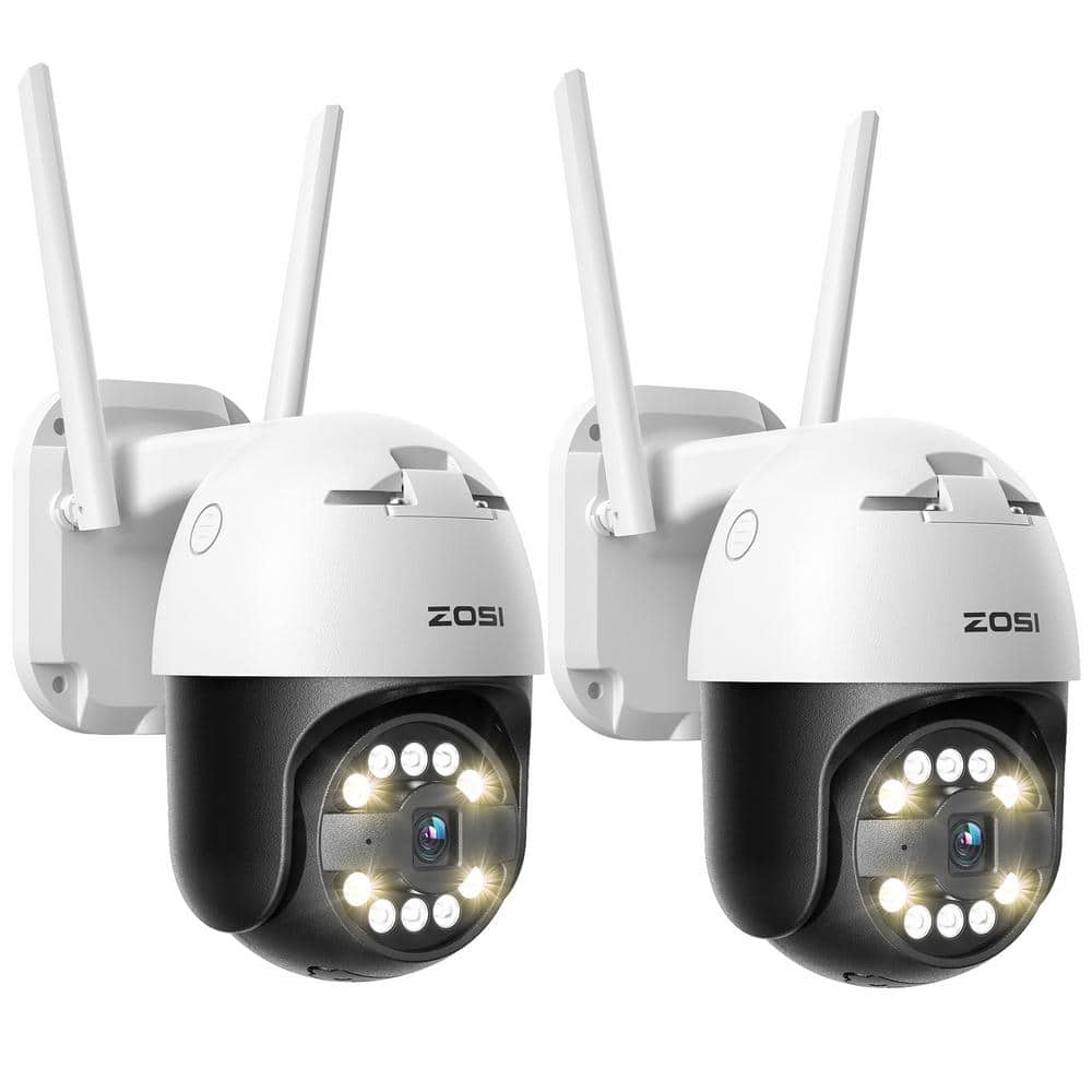 ZOSI Wired 5MP Outdoor Security Camera, 365° Pan & Tilt Wireless Surveillance Camera, 2-Way Audio, Smart Human Car Detection