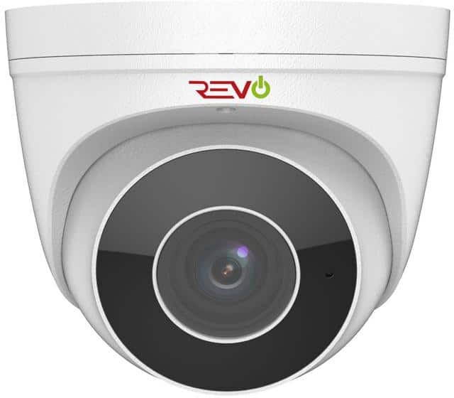 Revo 4MP IP Commercial Grade Indoor/Outdoor Surveillance Turret Camera with Motorized Lens & Built-In Microphone